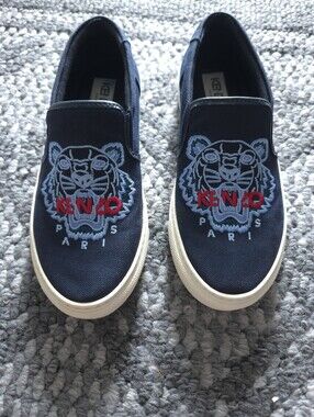 Kenzo K-Skate Navy Blue Slip On Sneakers